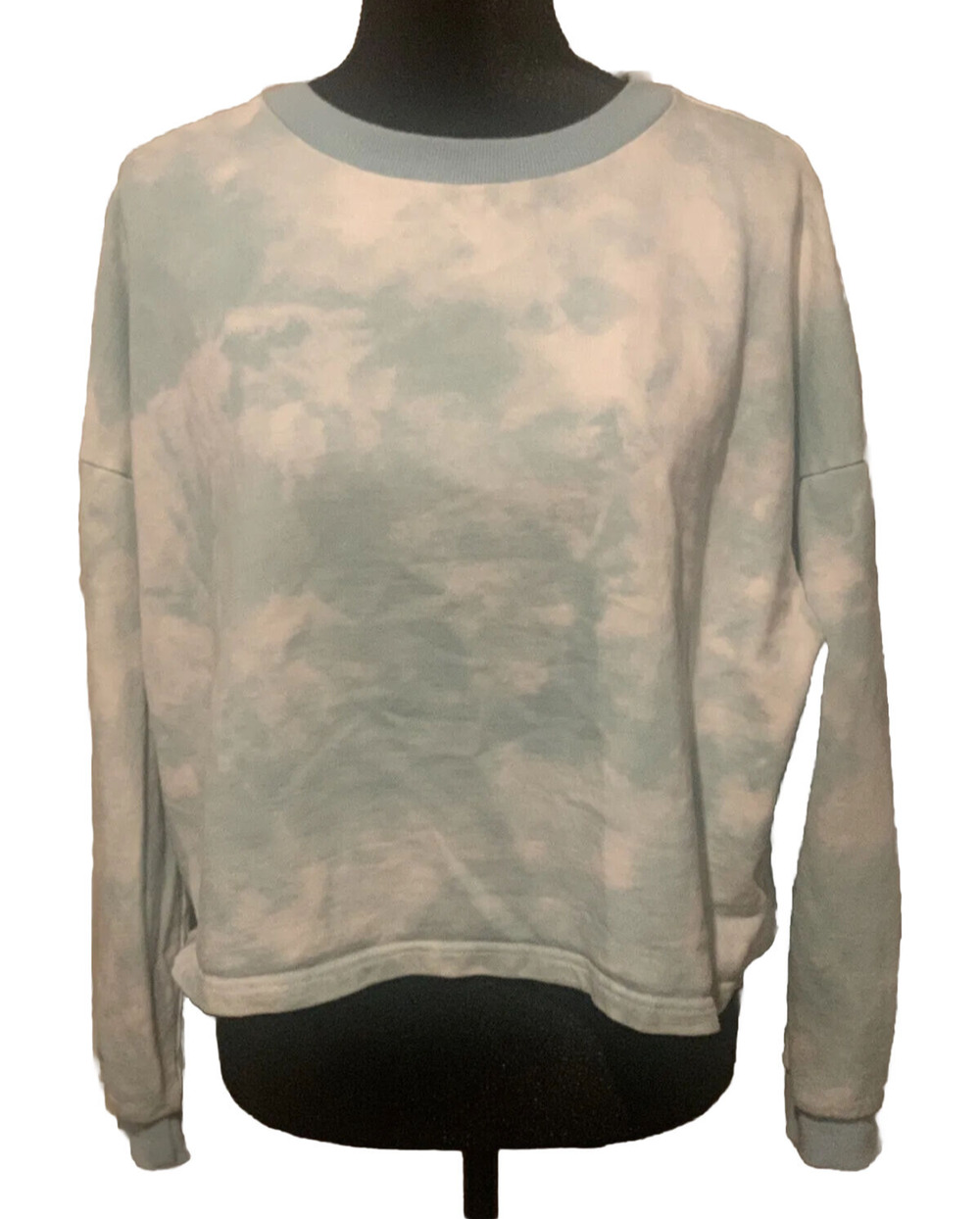 L'URV Womens Solar Mist Yoga Sweatshirt Size Large Turquoise Cotton Athleisure